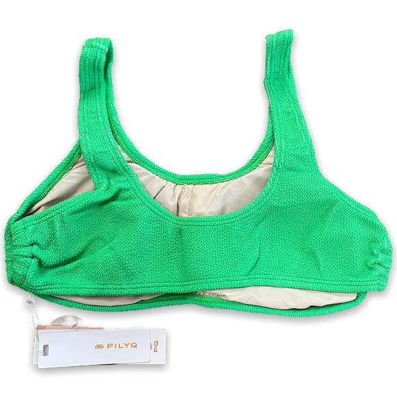 PilyQ Bikini Set Halter High Cut Bottoms Swim Full 2 piece Green Large - Picture 4 of 14